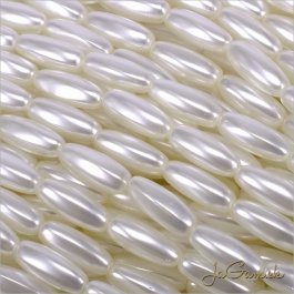 Voskované perly ryža 11x4mm, 50ks (vpt309)